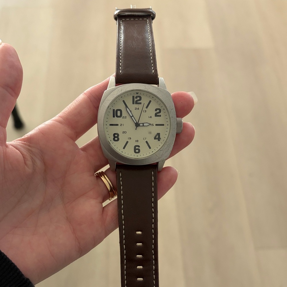 Brown Leather Strap Men's Watch